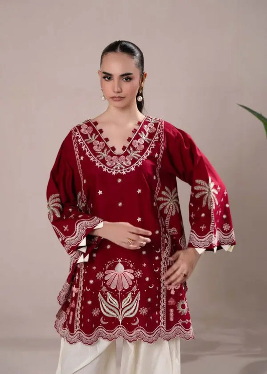 2-Piece Winter Khaddar Suit — Deep Maroon