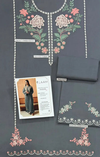 2-Piece Dhanak Suit — Slate Grey