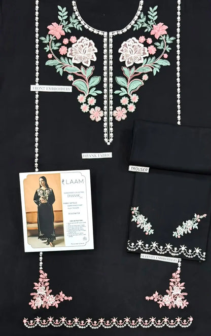 2-Piece Dhanak Suit — Jet Black