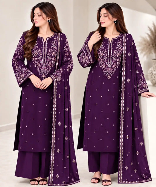 3-Piece Winter Dhanak Suit