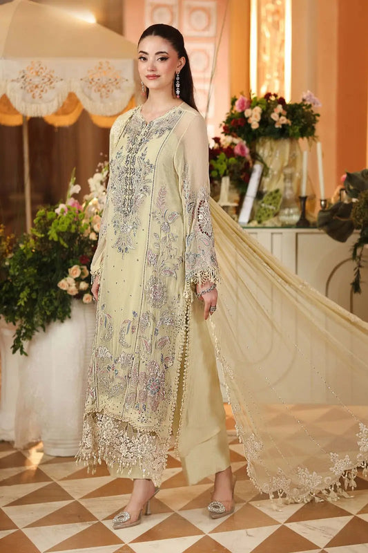 3-Piece Festive Chiffon Suit — Amber Rust (Royal Daman Jaal)