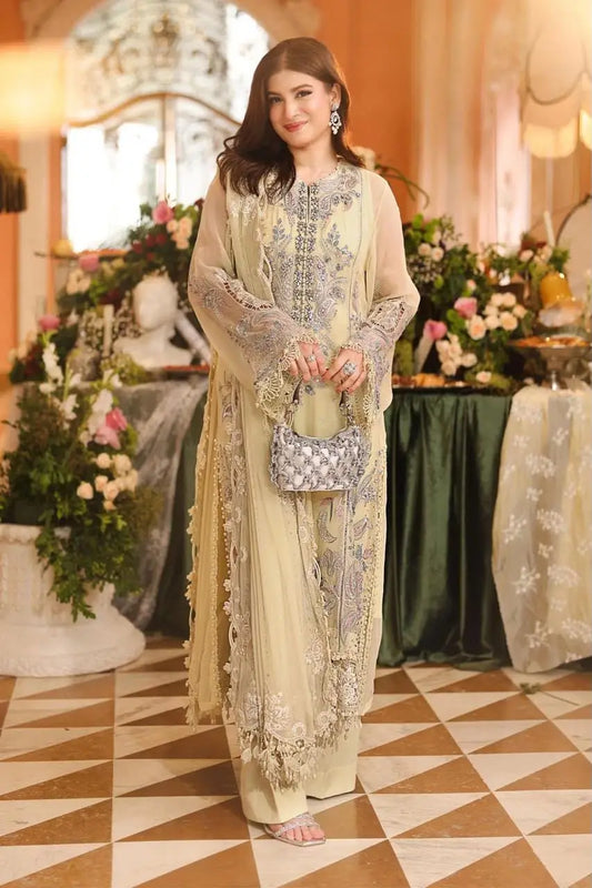 3-Piece Festive Chiffon Suit — Amber Rust (Royal Daman Jaal)