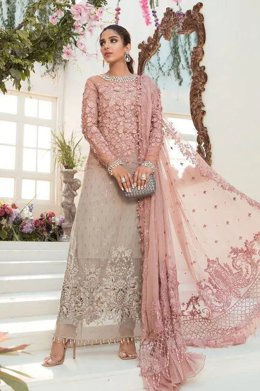 3-Piece Festive Chiffon Suit — Lilac Frost