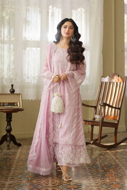3-Piece Festive Chiffon Suit — Amber Rust (Royal Daman Jaal)