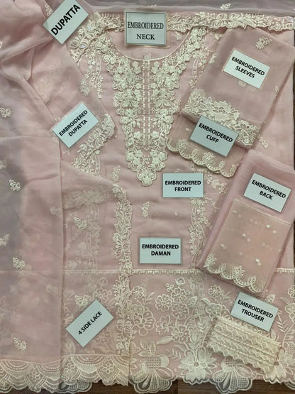 3-Piece Festive Chiffon Suit — Lilac Frost