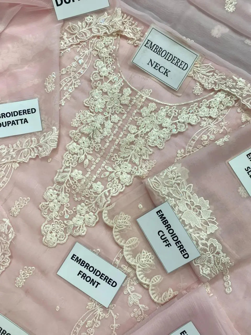 3-Piece Festive Chiffon Suit — Lilac Frost