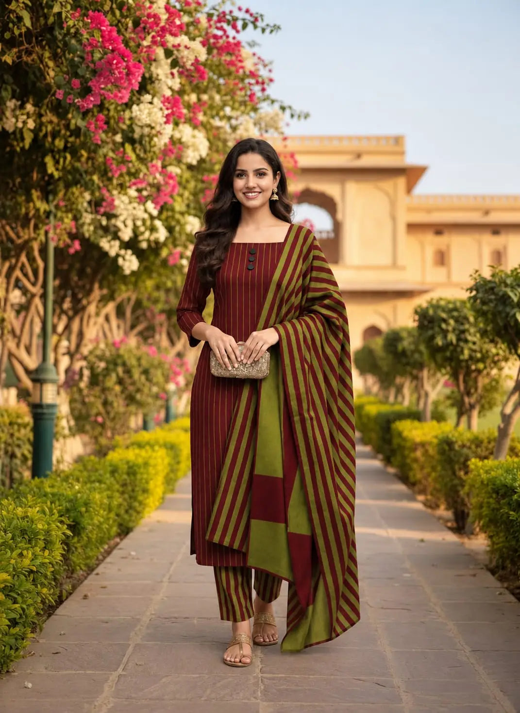 3-Piece Dhanak & Pashmina Shawl Suit — Charcoal Ash