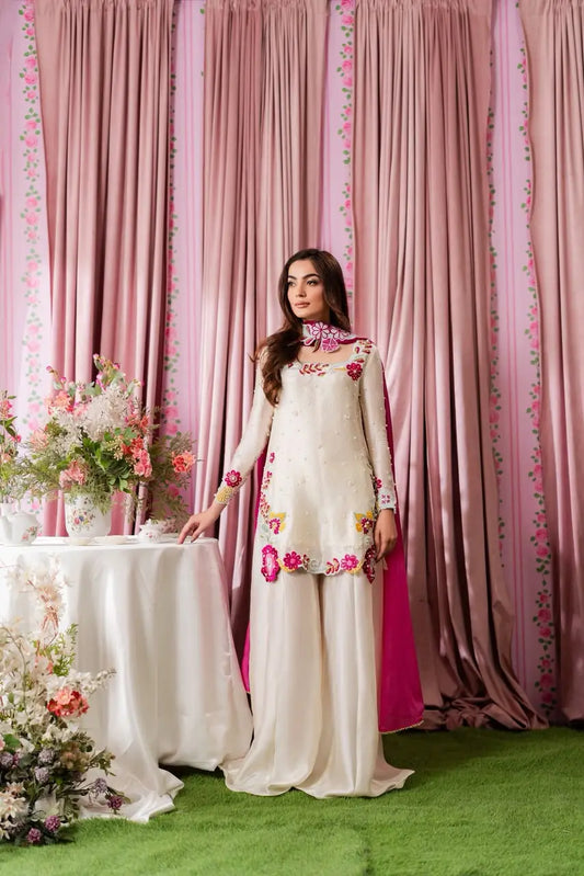 3-Piece Shamoz Silk & Chiffon Suit