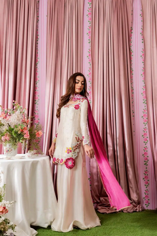 3-Piece Shamoz Silk & Chiffon Suit