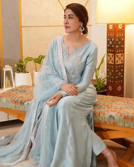 3-Piece Shamoz Silk & Organza Suit
