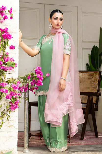 3-Piece Shamoz Silk & Chiffon Suit