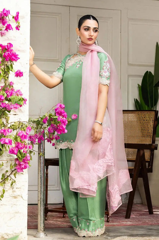 3-Piece Shamoz Silk & Chiffon Suit