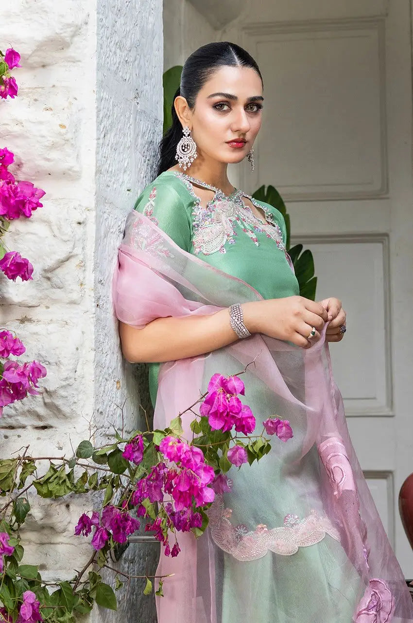 3-Piece Shamoz Silk & Chiffon Suit