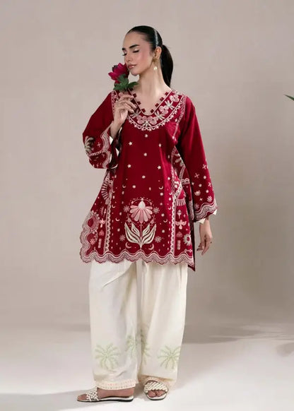 2-Piece Winter Khaddar Suit — Deep Maroon