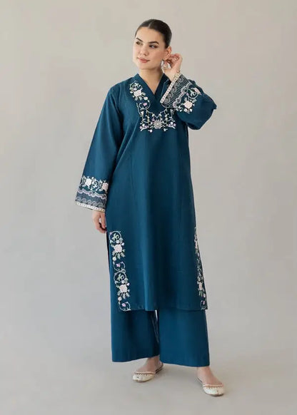 2-Piece Winter Khaddar Suit — Dove Grey