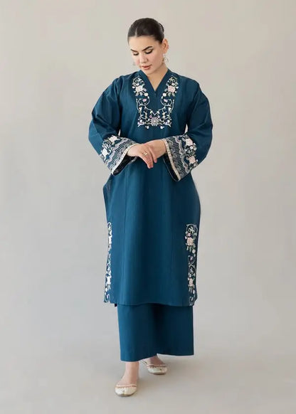 2-Piece Winter Khaddar Suit — Dove Grey