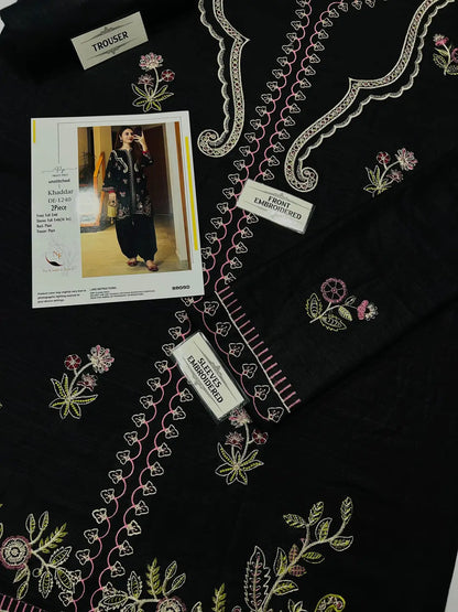 2-Piece Winter Khaddar Suit — Amber Rust (Royal Daman Jaal)