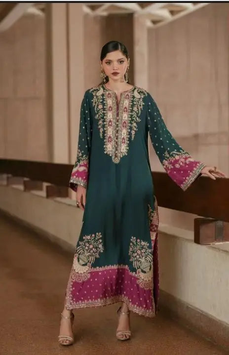 2-Piece Pure Shamoz Silk Suit — Rust Terracotta