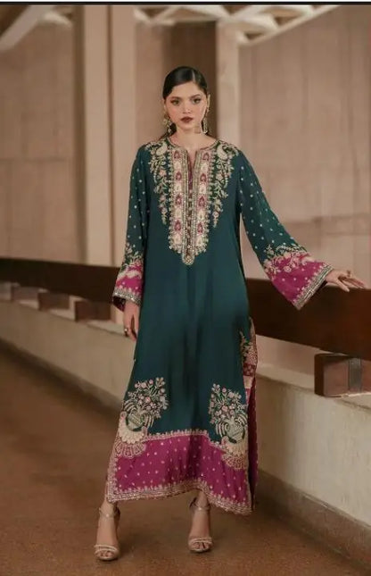 2-Piece Pure Shamoz Silk Suit — Rust Terracotta