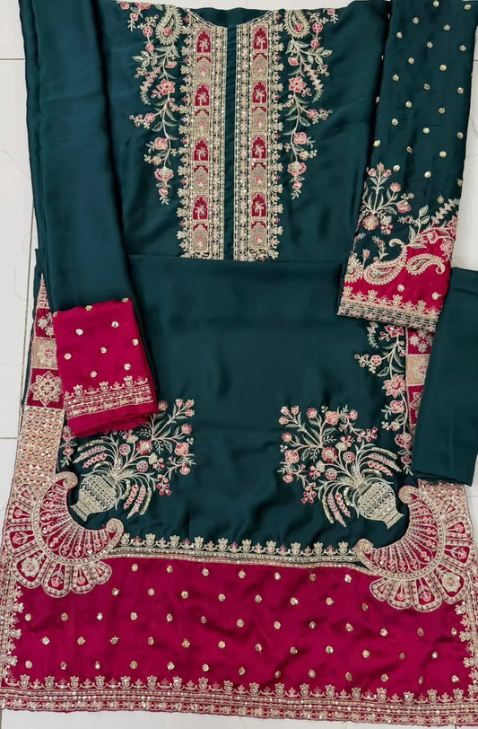 2-Piece Pure Shamoz Silk Suit — Rust Terracotta