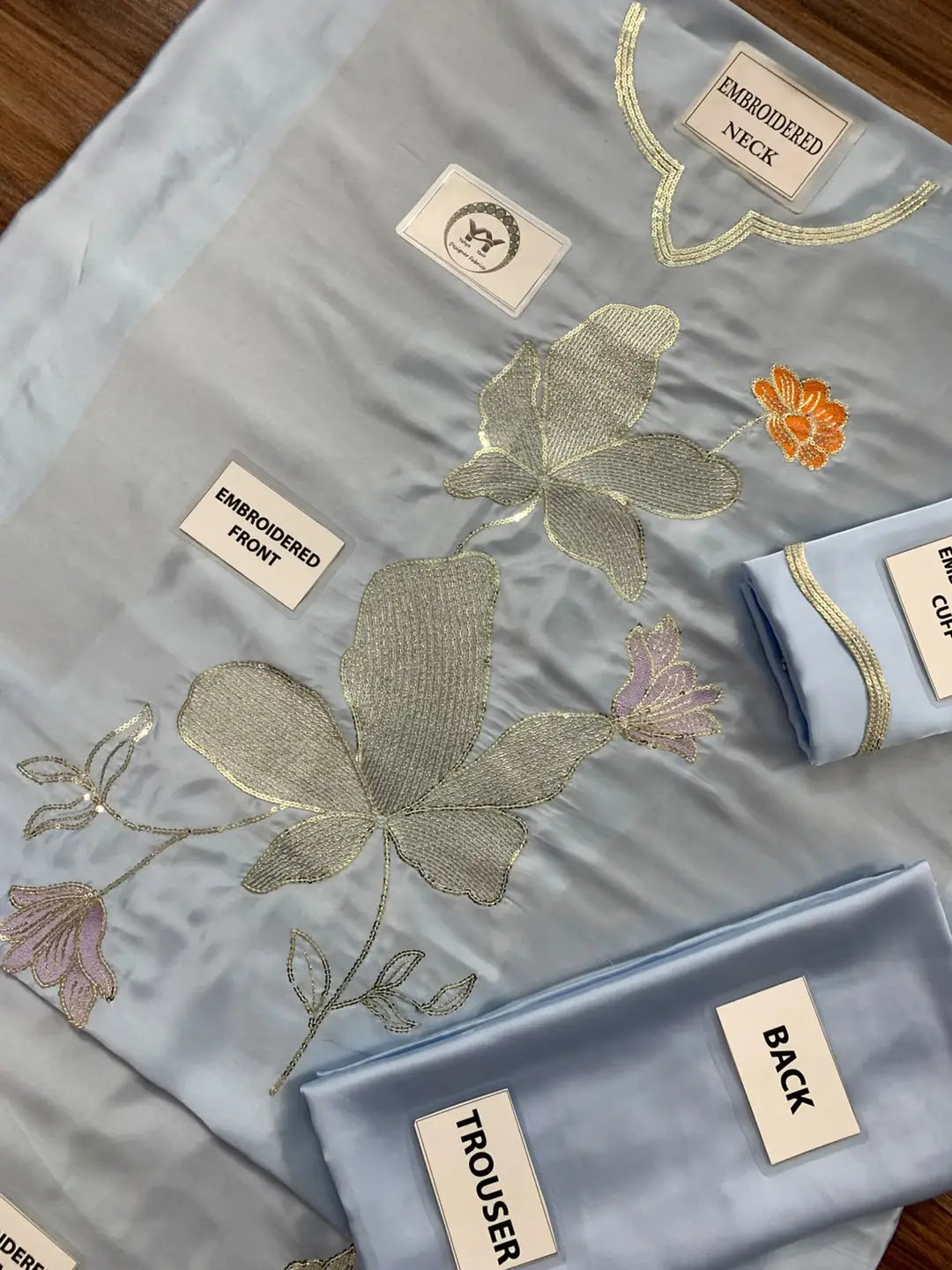 2-Piece Pure Shamoz Silk Suit — Ice Blue