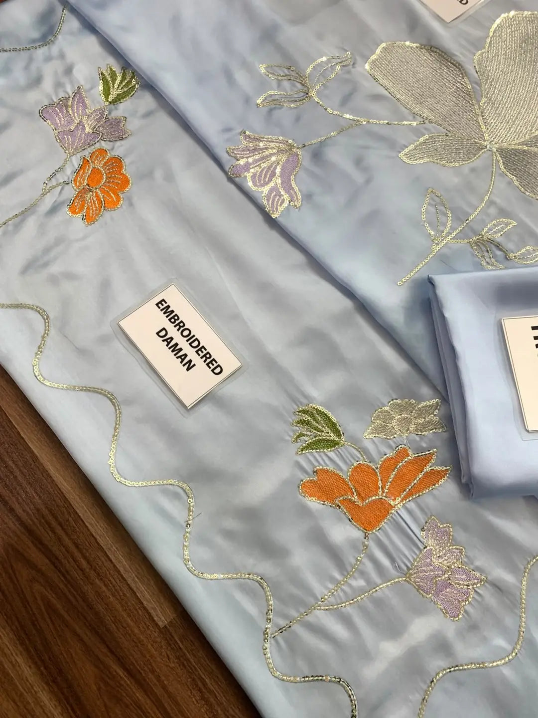 2-Piece Pure Shamoz Silk Suit — Ice Blue