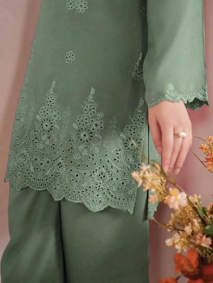3-Piece Dhanak & Pashmina Shawl — Sage Mint