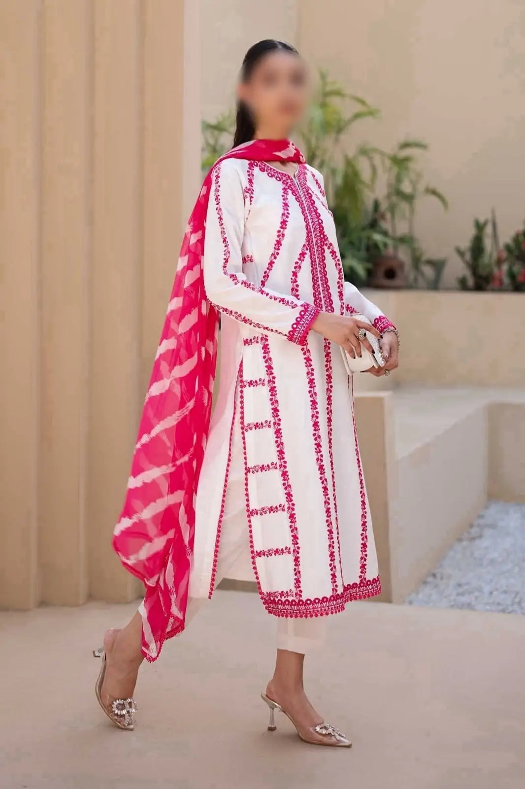 3-Piece Dhanak & Pashmina Shawl — Ivory Rose