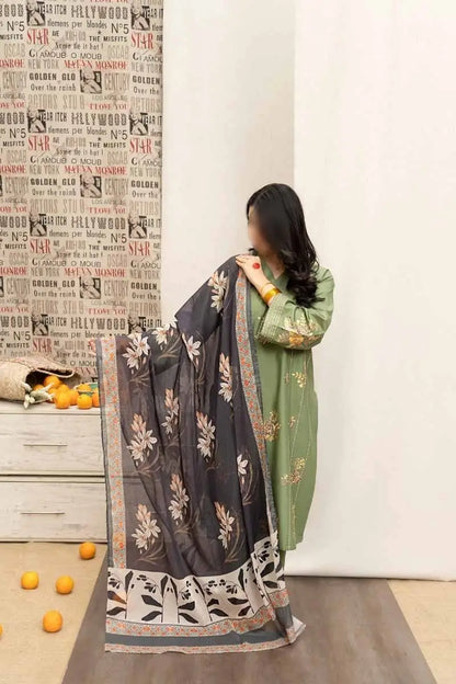 3-Piece Dhanak & Pashmina Shawl — Charcoal Slate