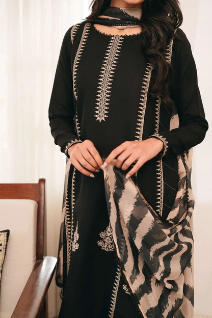 3-Piece Dhanak & Pashmina Shawl — Obsidian Slate
