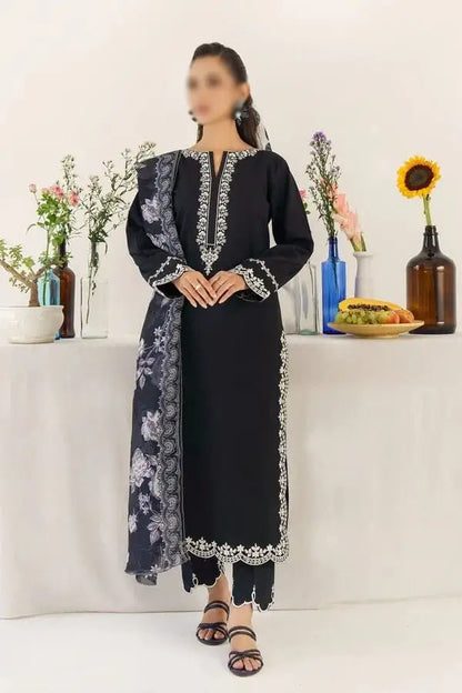 3-Piece Dhanak & Pashmina Shawl — Noir Black