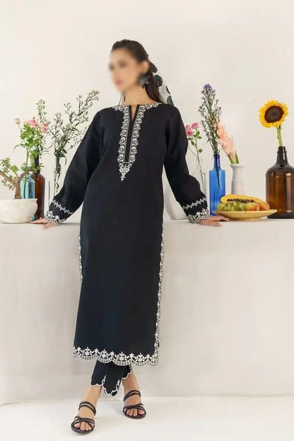 3-Piece Dhanak & Pashmina Shawl — Noir Black