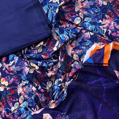 3-Piece Digital Printed Winter Linen Suit — Amber Ochre