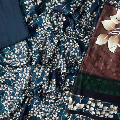 3-Piece Digital Printed Winter Linen Suit — Amber Floral
