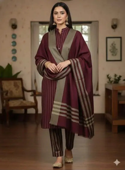 3-Piece Artisanal Sussi Suit — Amber Rust
