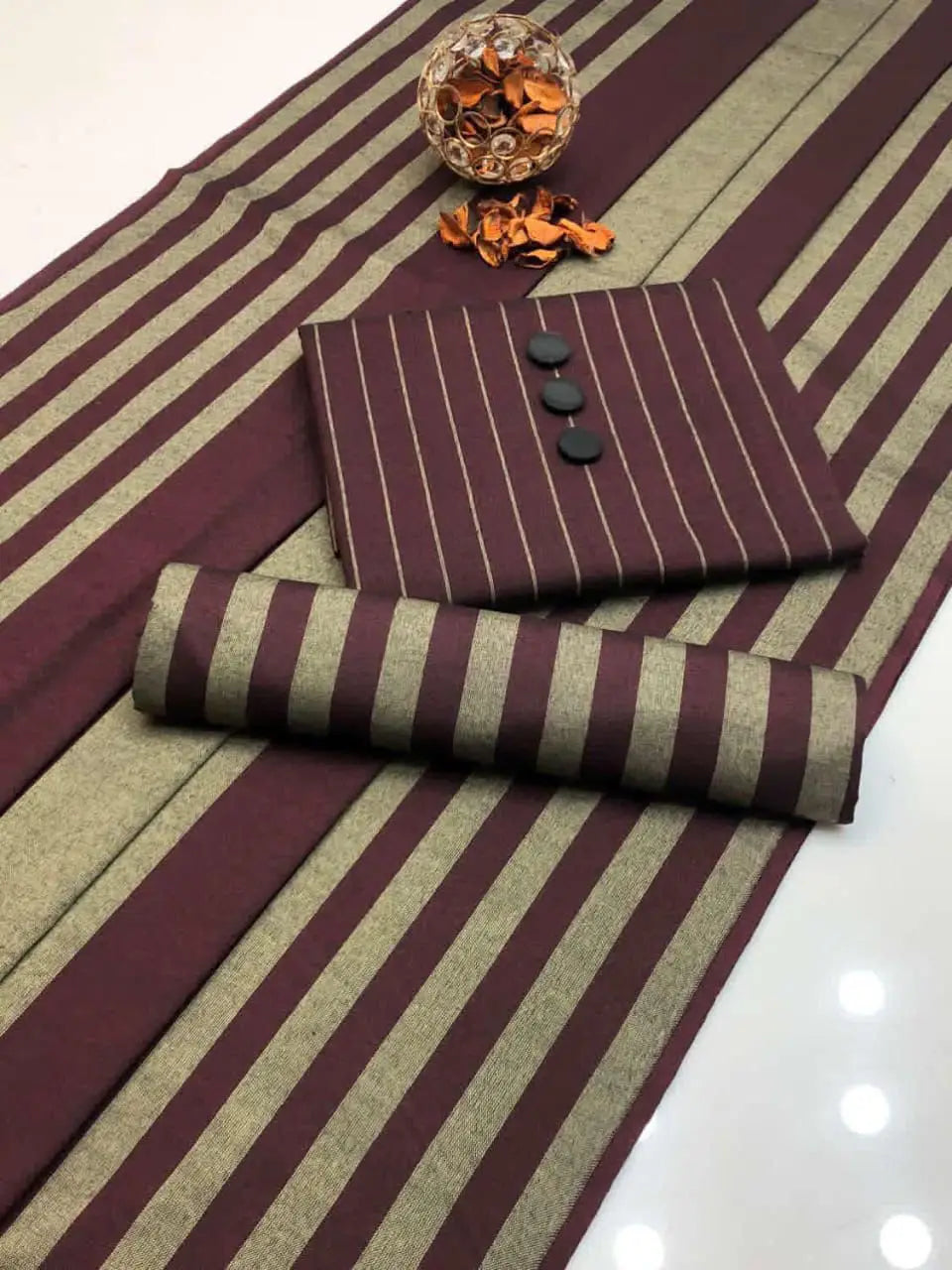 3-Piece Artisanal Sussi Suit — Amber Rust