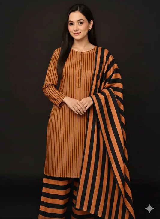 3-Piece Artisanal Sussi Suit — Indigo Striped