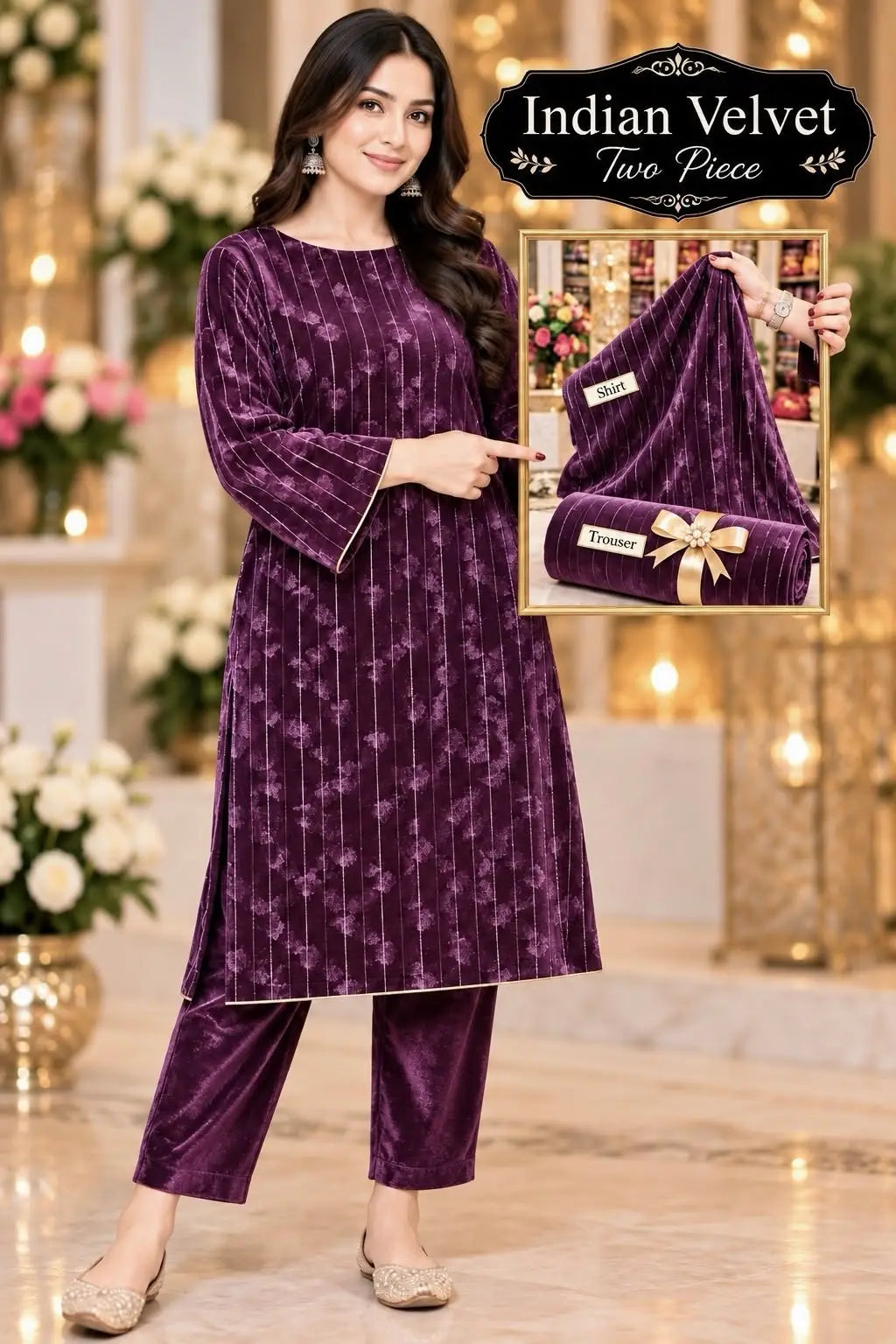 2-Piece Micro Velvet Co-Ord — Royal Navy