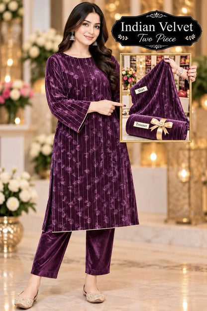 2-Piece Micro Velvet Co-Ord — Royal Navy