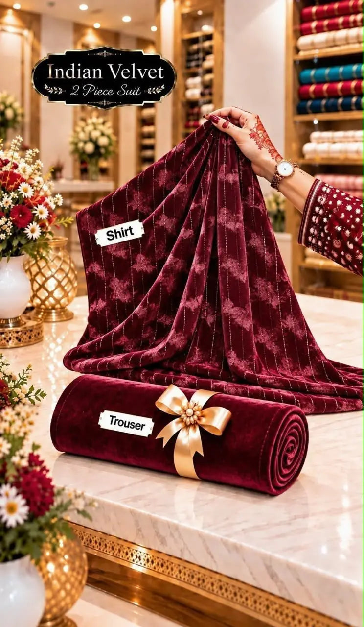 2-Piece Micro Velvet Co-Ord — Plum Wine