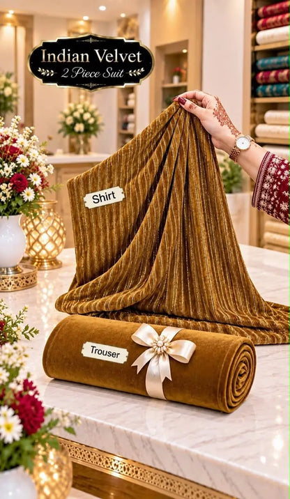 2-Piece Micro Velvet Co-Ord — Mustard Ochre
