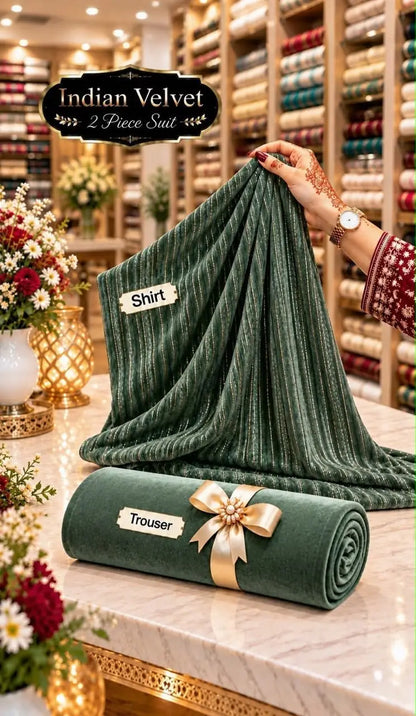 2-Piece Micro Velvet Co-Ord — Bottle Green