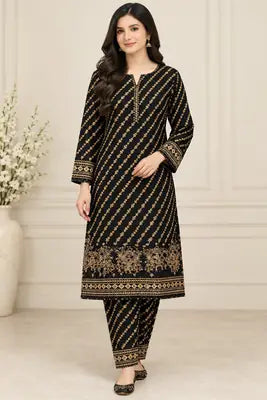 2 Pcs Women's Unstitched Printed Suit